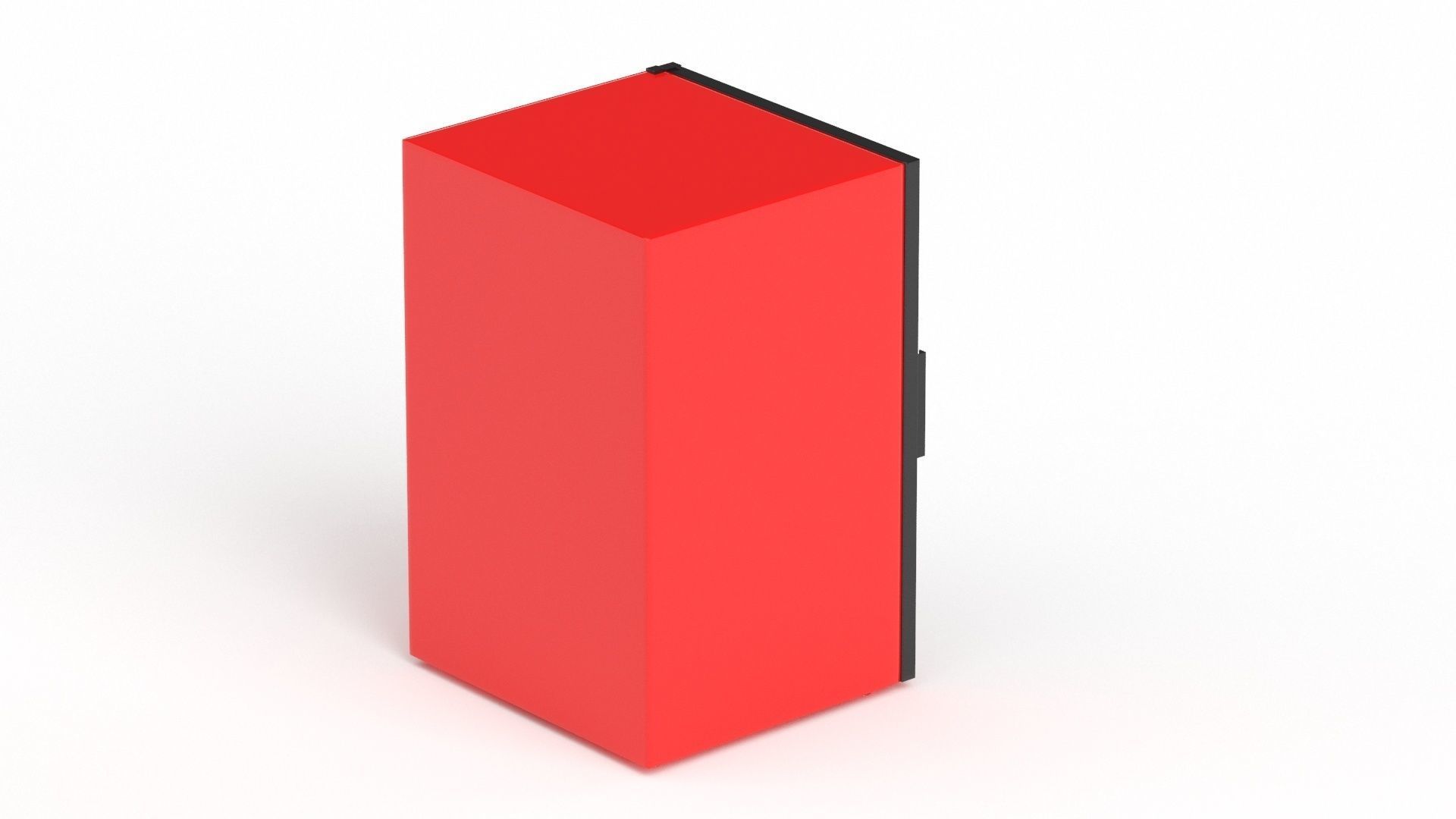 Red Mini Beverage Refrigerator 3D model_2