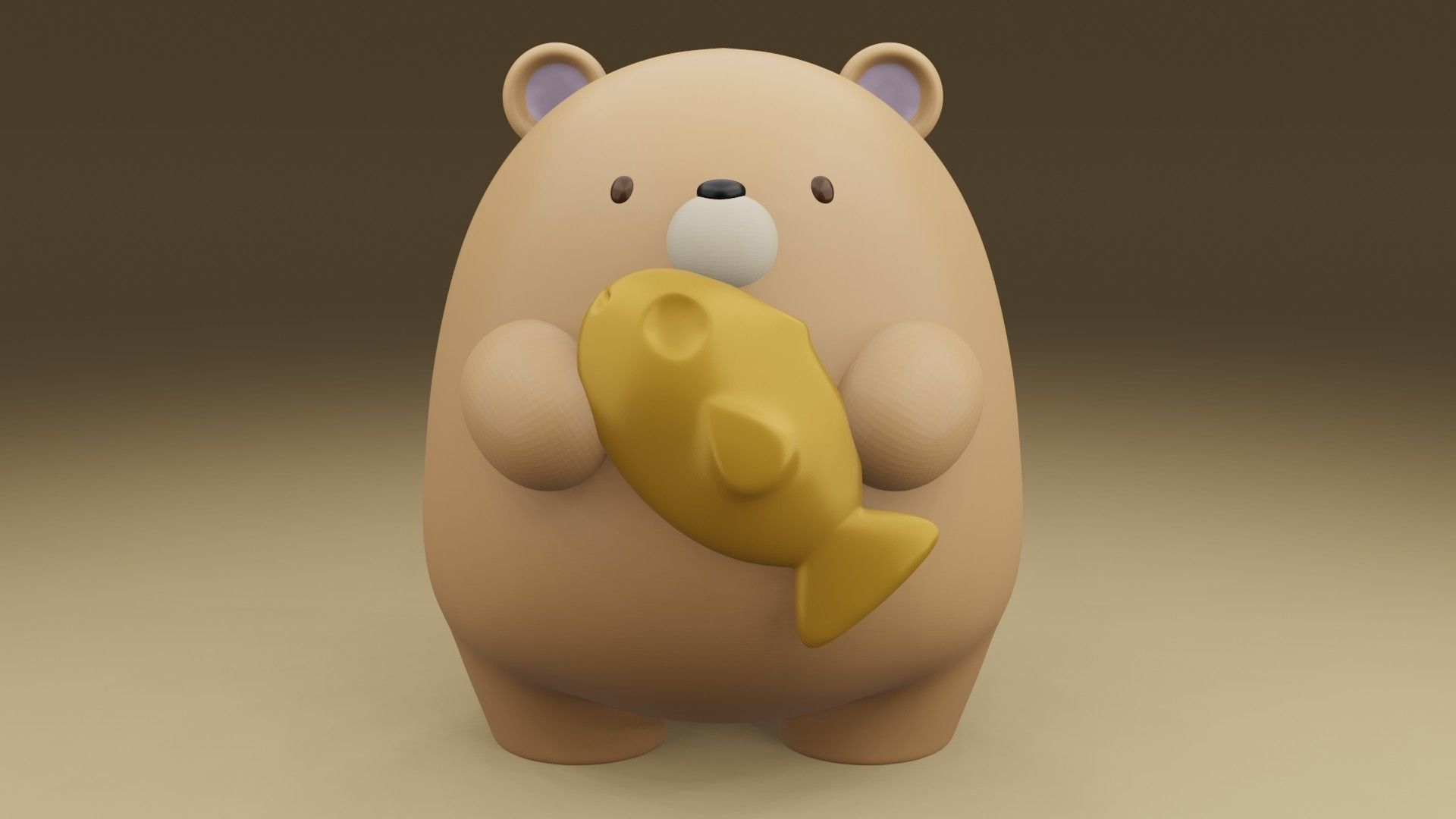 cute bear 3D print model_7