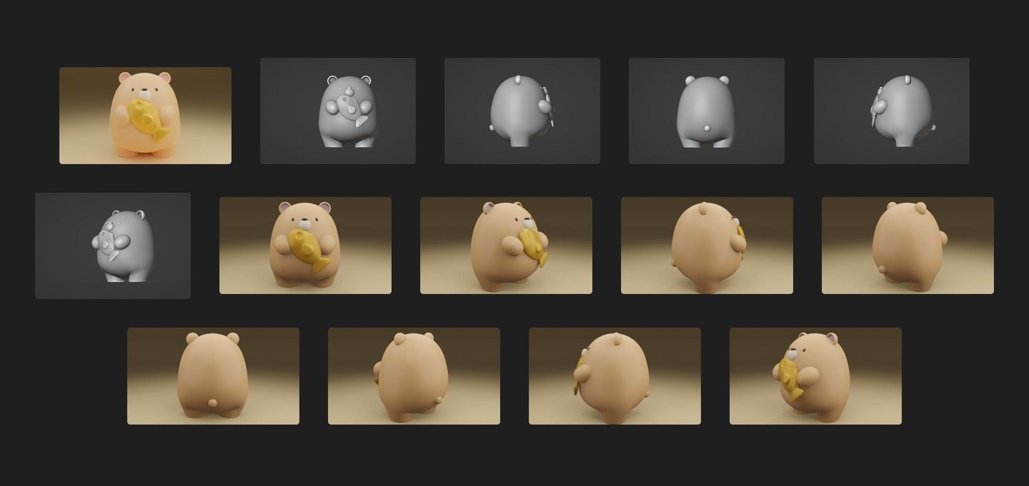 cute bear 3D print model_1