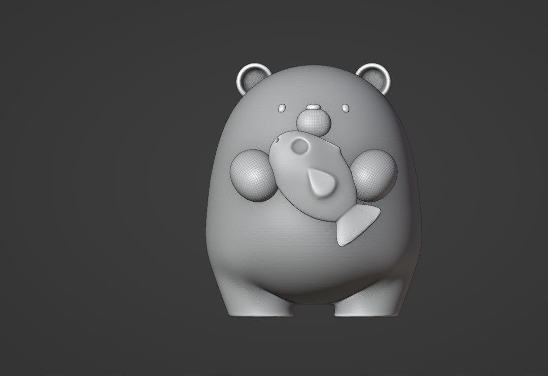 cute bear 3D print model_2