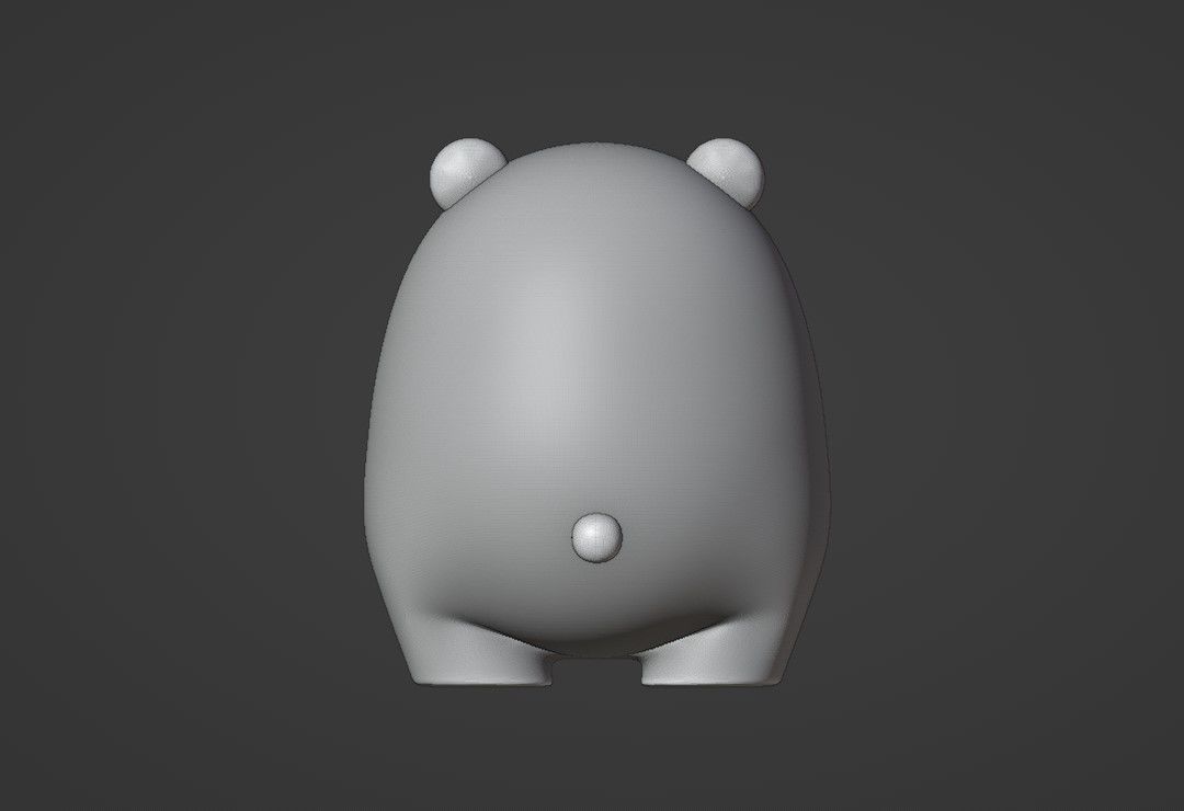 cute bear 3D print model_4
