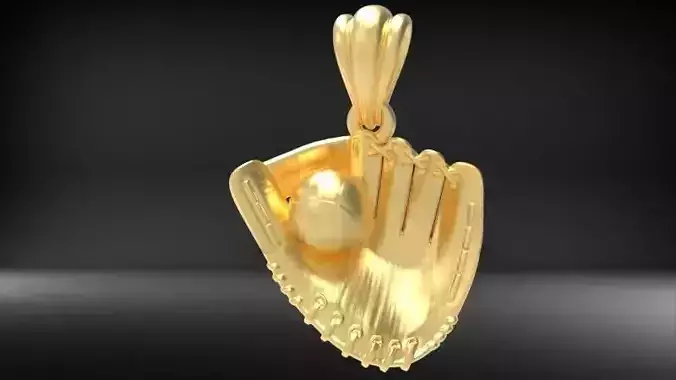 Baseball or Softball Glove Ball Charm Pendant necklace jewelry  3D print model