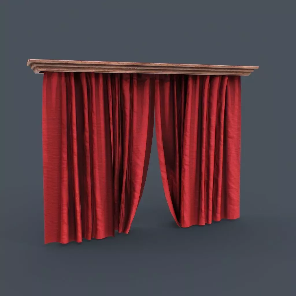Red Curtain Low-poly 3D model