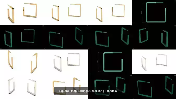 Square Hoop Earrings Collection