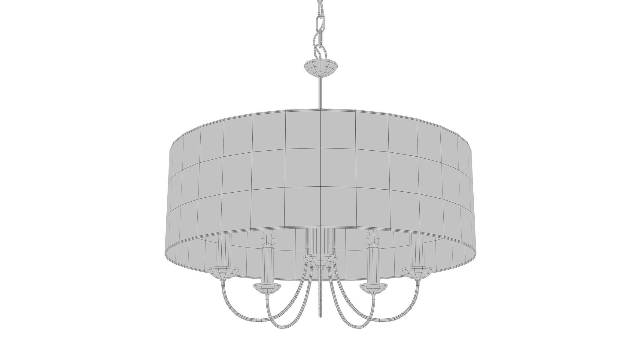 5 - Light Shaded Drum Chandelier 3D model_4