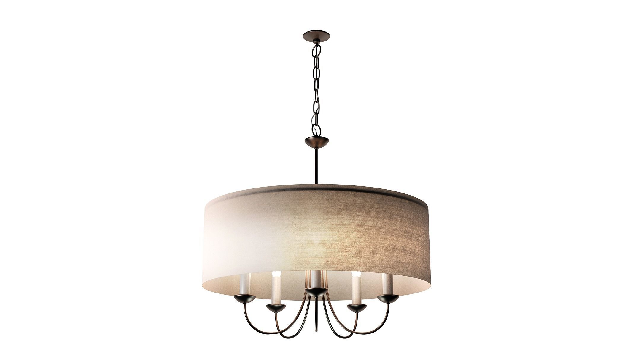 5 - Light Shaded Drum Chandelier 3D model_3