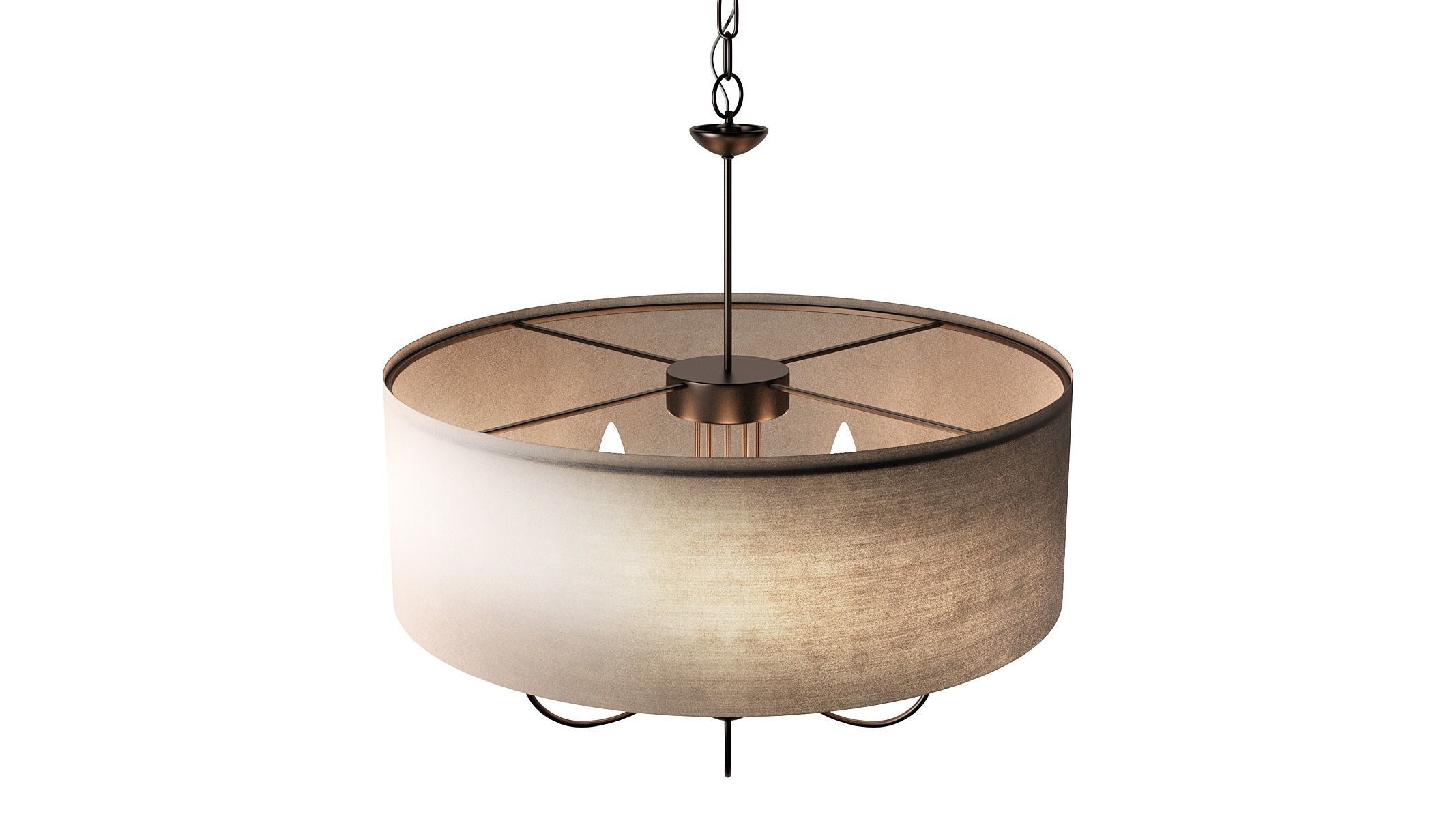 5 - Light Shaded Drum Chandelier 3D model_2