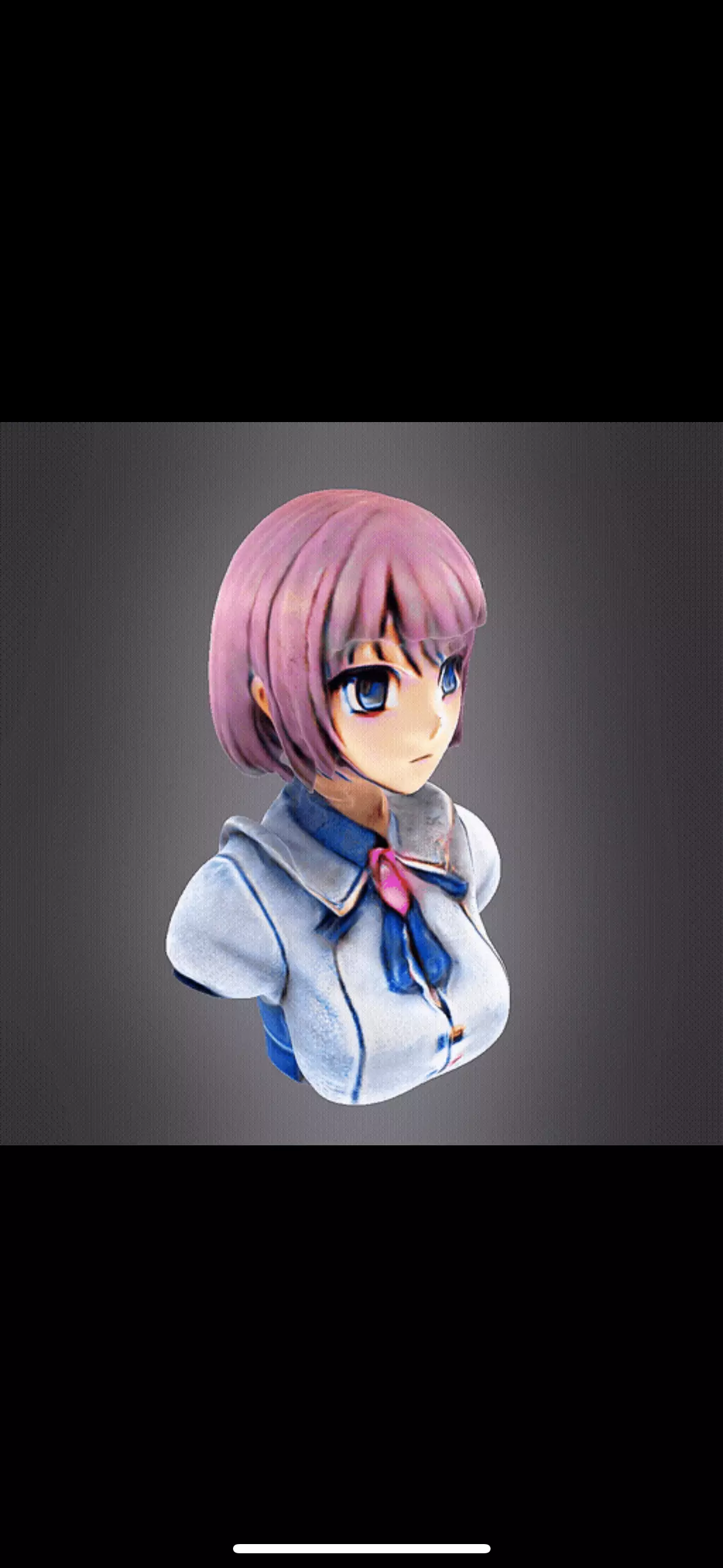 Anime girl bust 3D print model_0