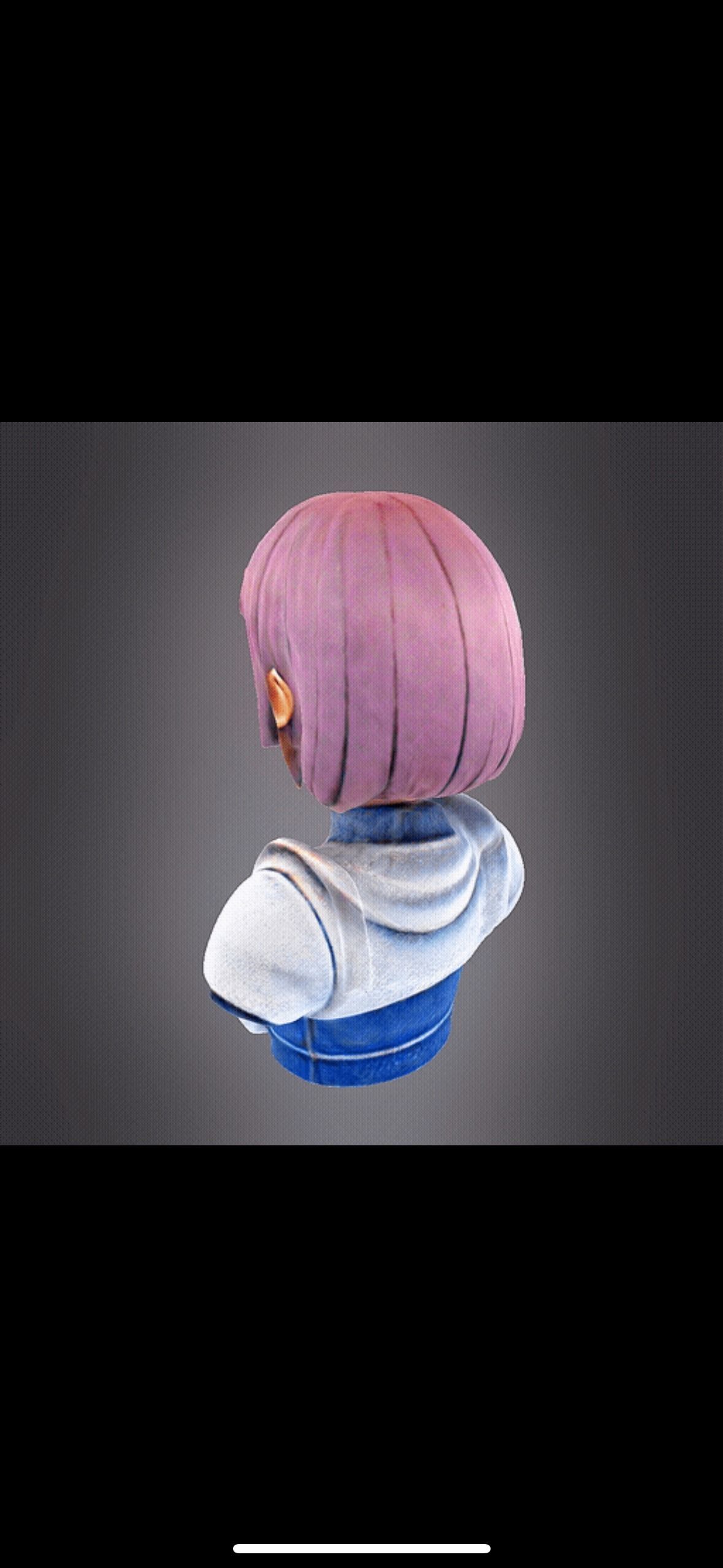 Anime girl bust 3D print model_3