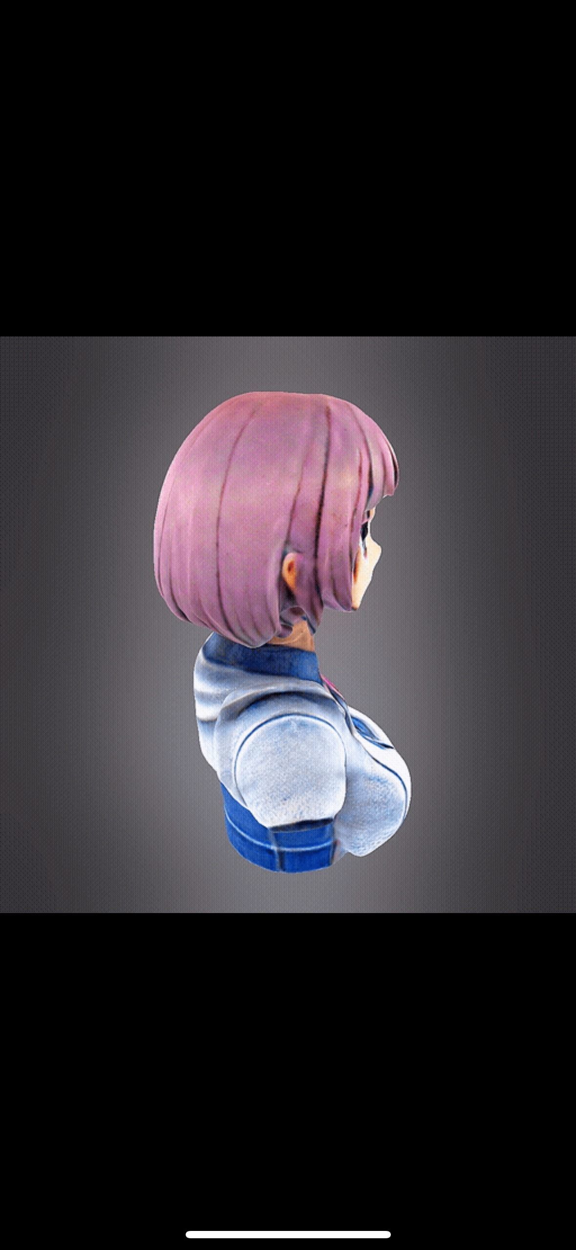 Anime girl bust 3D print model_1
