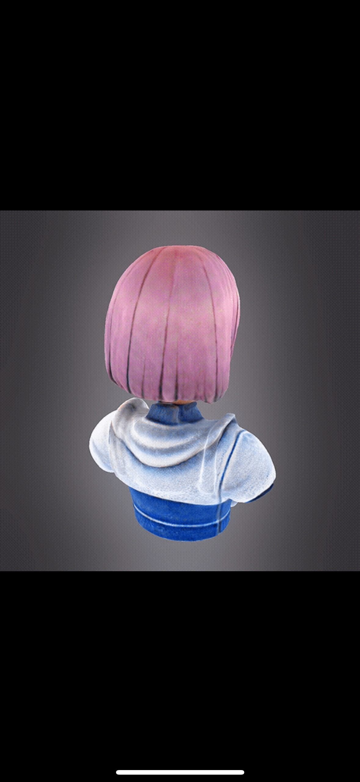 Anime girl bust 3D print model_2