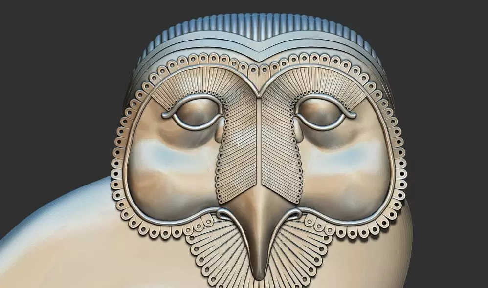 Ancient Egyptian Relief plaque owl 3d printable model CNC 3D print model_0