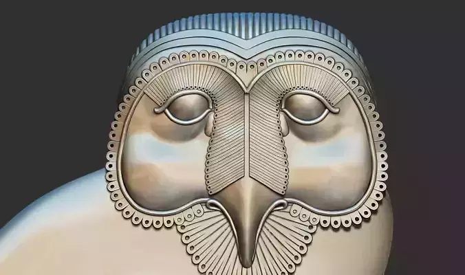 Ancient Egyptian Relief plaque owl 3d printable model CNC 3D print model