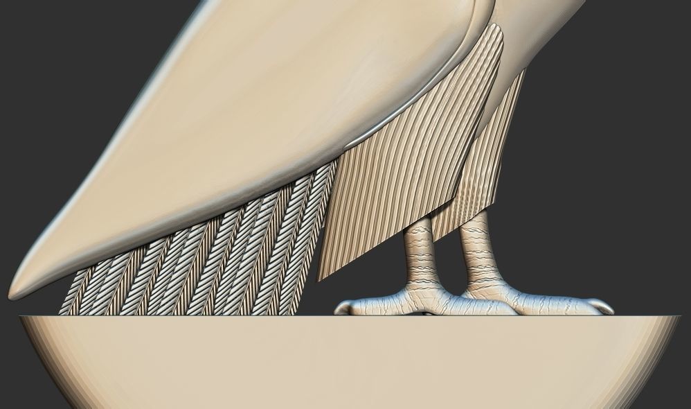 Ancient Egyptian Relief plaque owl 3d printable model CNC 3D print model_5