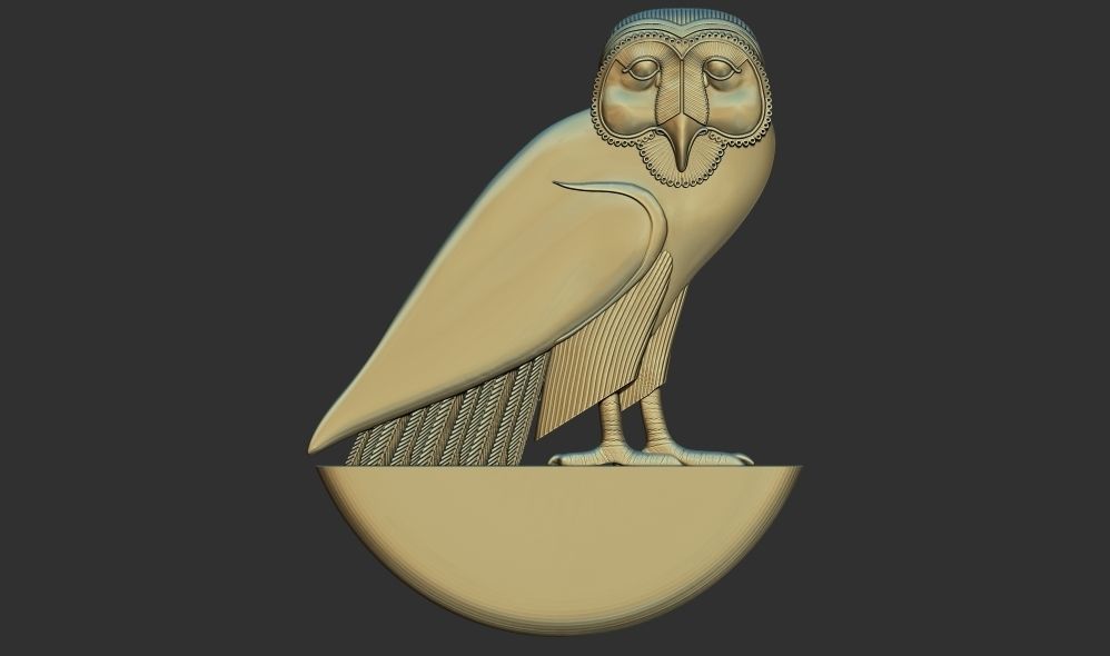 Ancient Egyptian Relief plaque owl 3d printable model CNC 3D print model_6