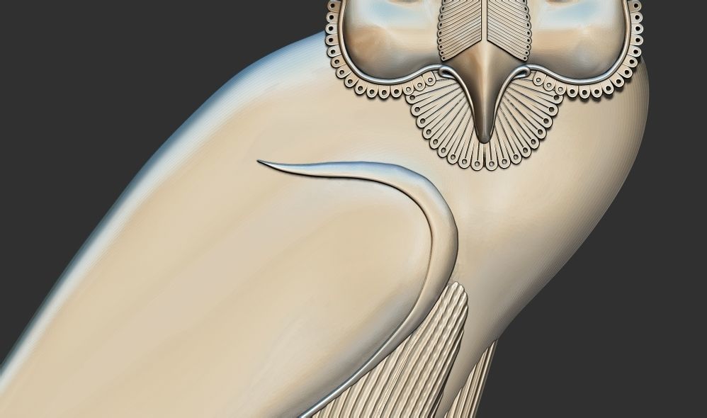 Ancient Egyptian Relief plaque owl 3d printable model CNC 3D print model_2