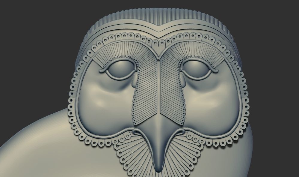 Ancient Egyptian Relief plaque owl 3d printable model CNC 3D print model_3