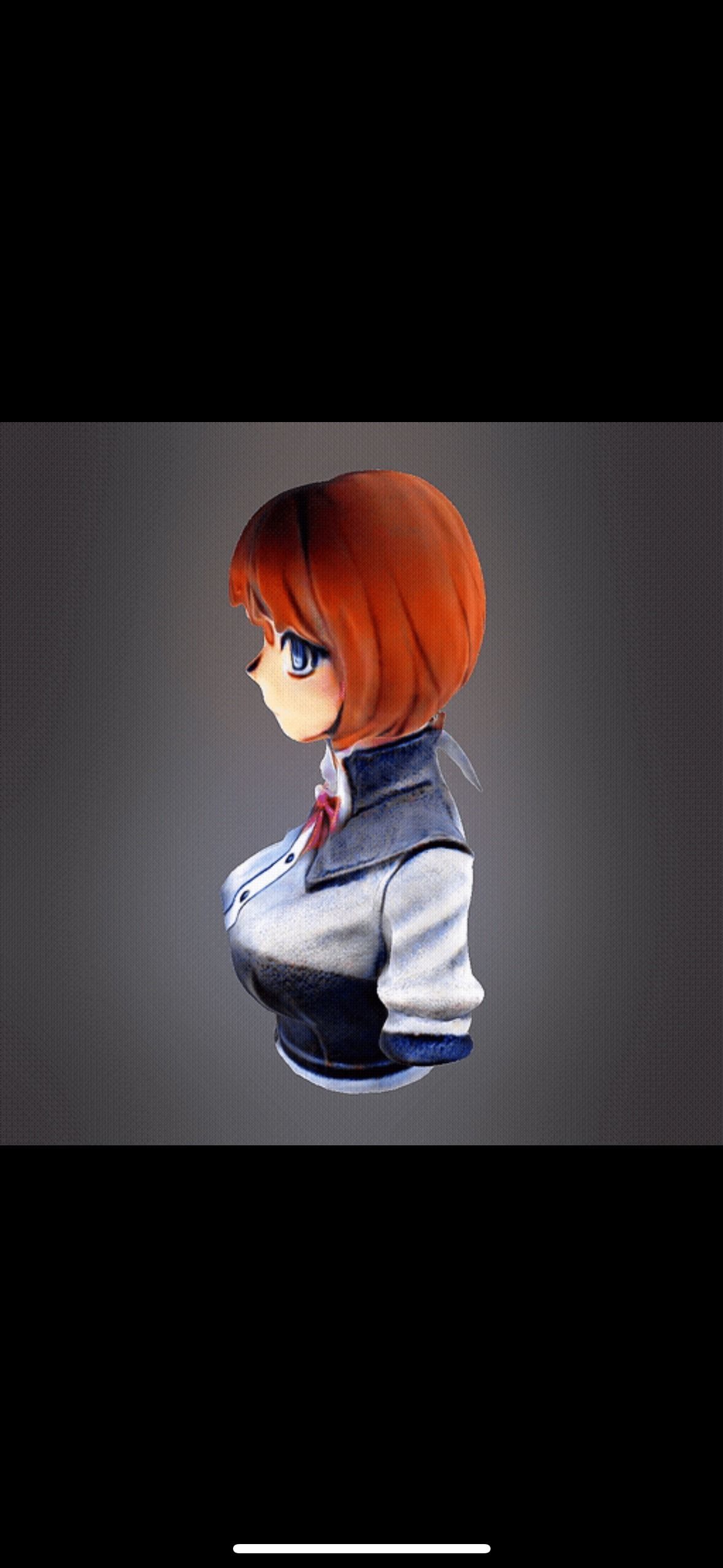 Anime girl bust 3D print model_4