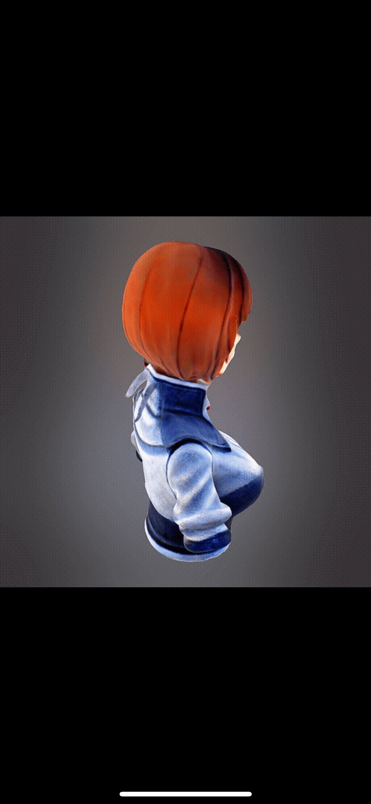 Anime girl bust 3D print model_1