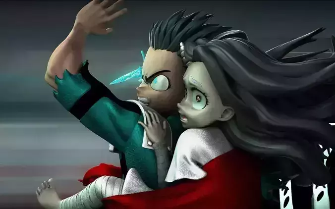 Deku and Eri diorama Boku no Hero Academia My Hero Academy 3D print model