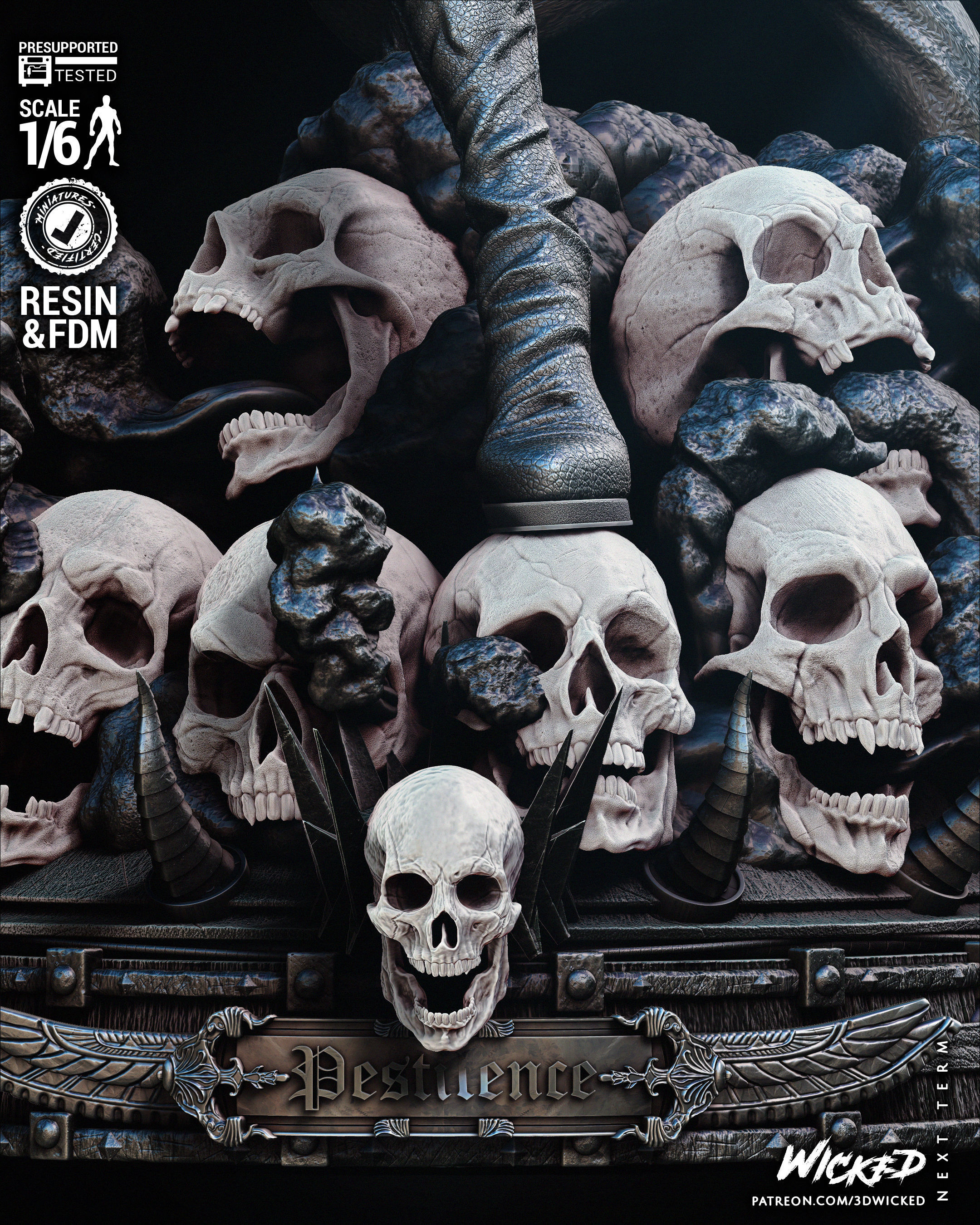 Wicked Marvel Pestilence Sculpture Tested for 3D printing 3D print model_45