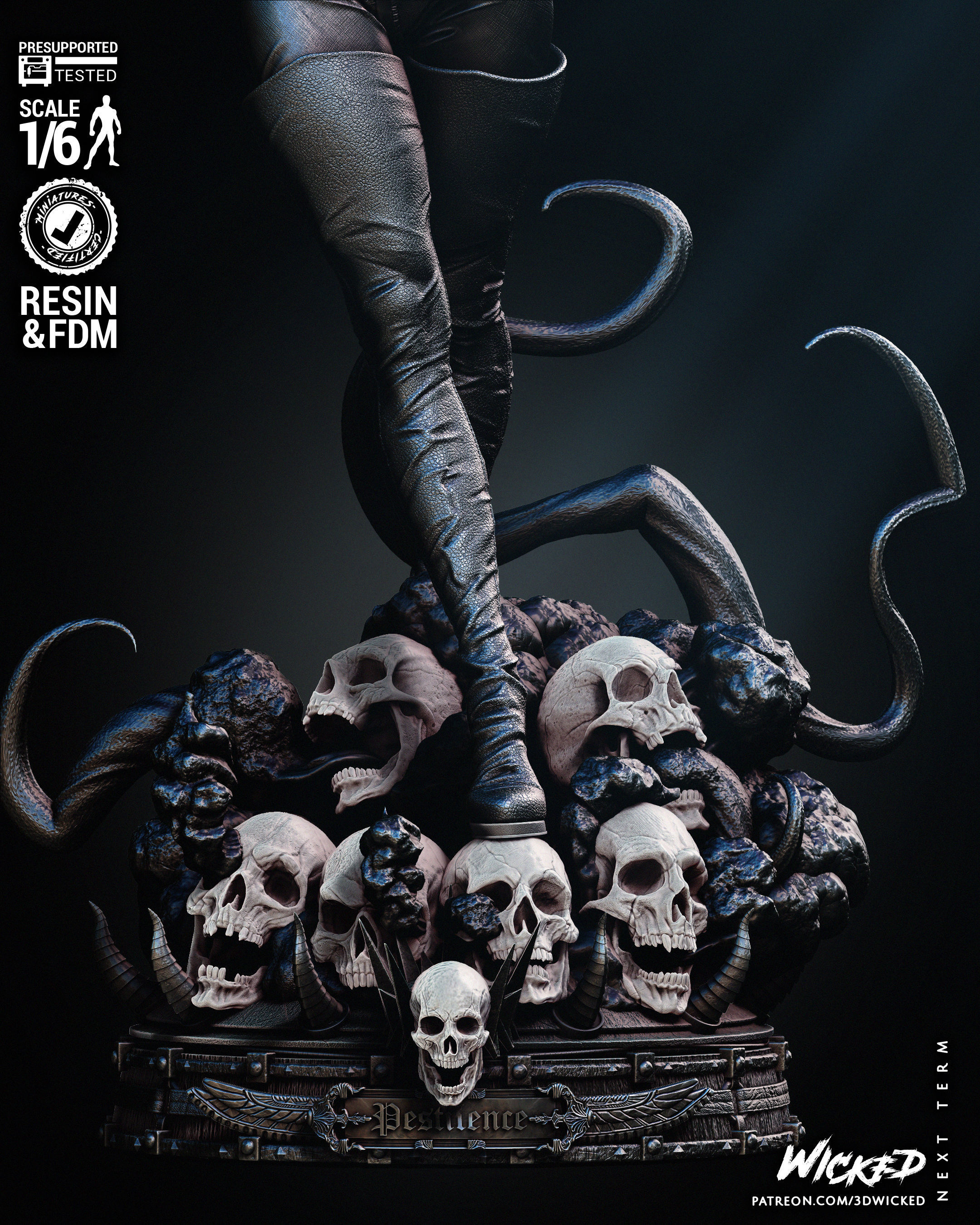 Wicked Marvel Pestilence Sculpture Tested for 3D printing 3D print model_41