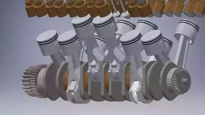 V12 Camshafts And Crankshafts Engine