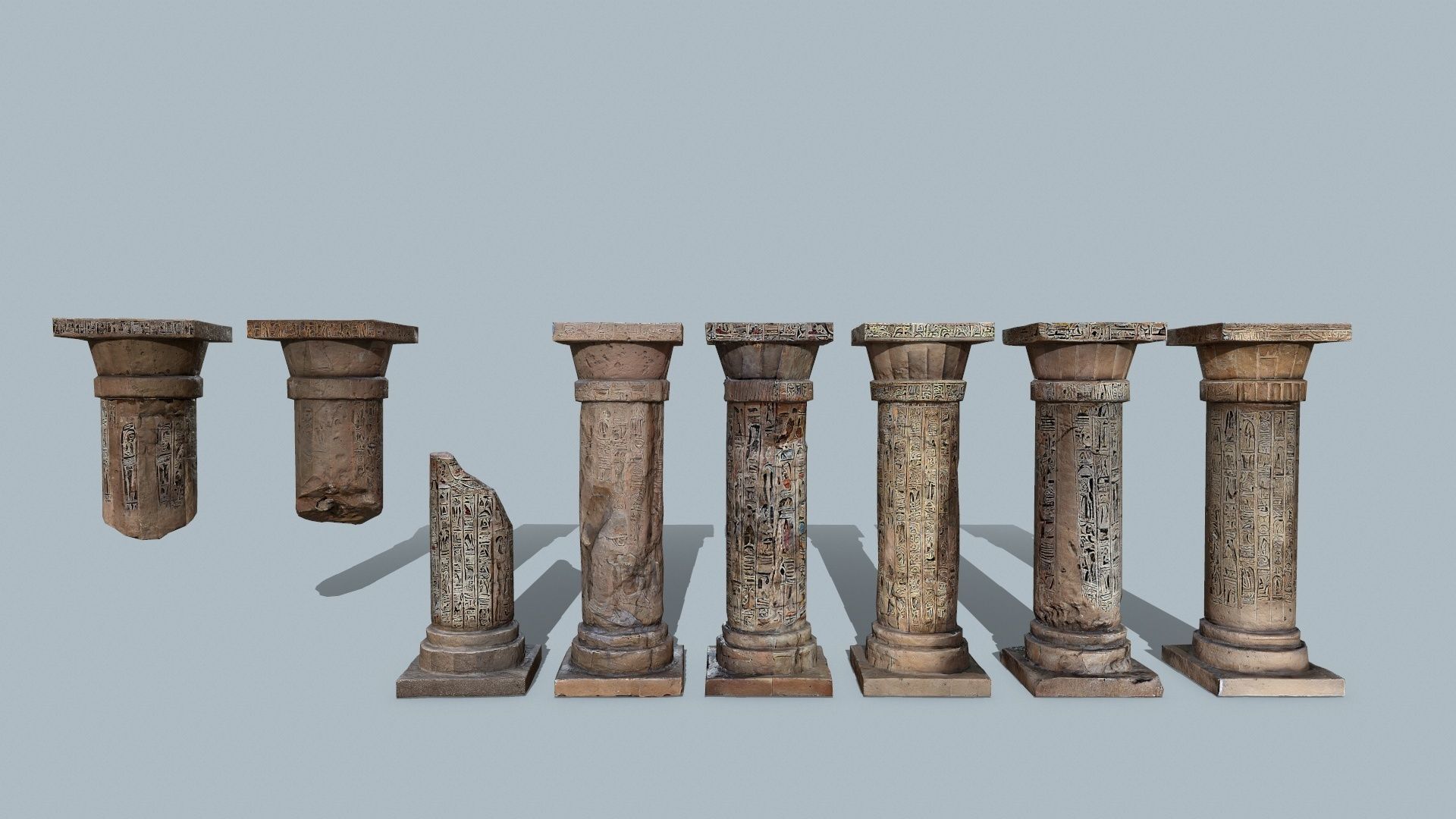 pillars of Egypt Low-poly 3D model_3