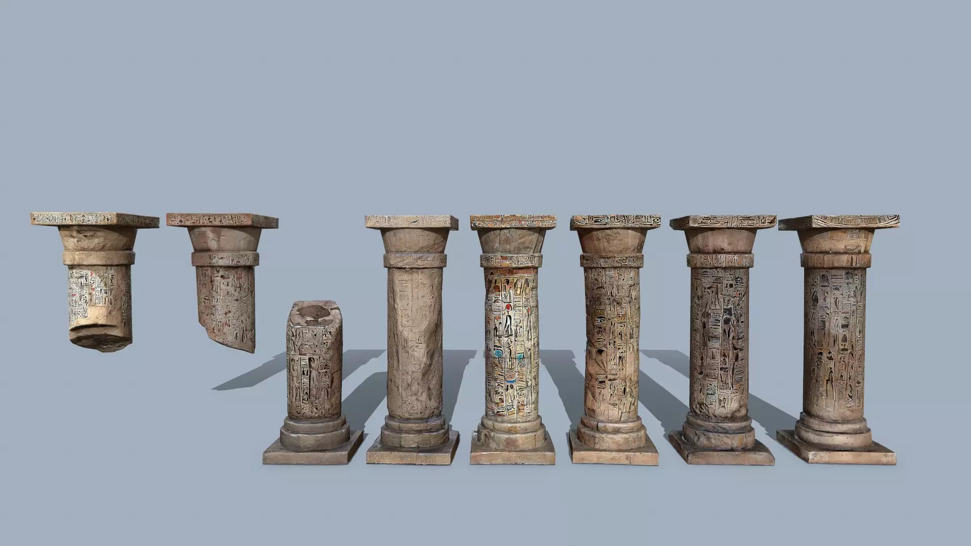 pillars of Egypt Low-poly 3D model_0