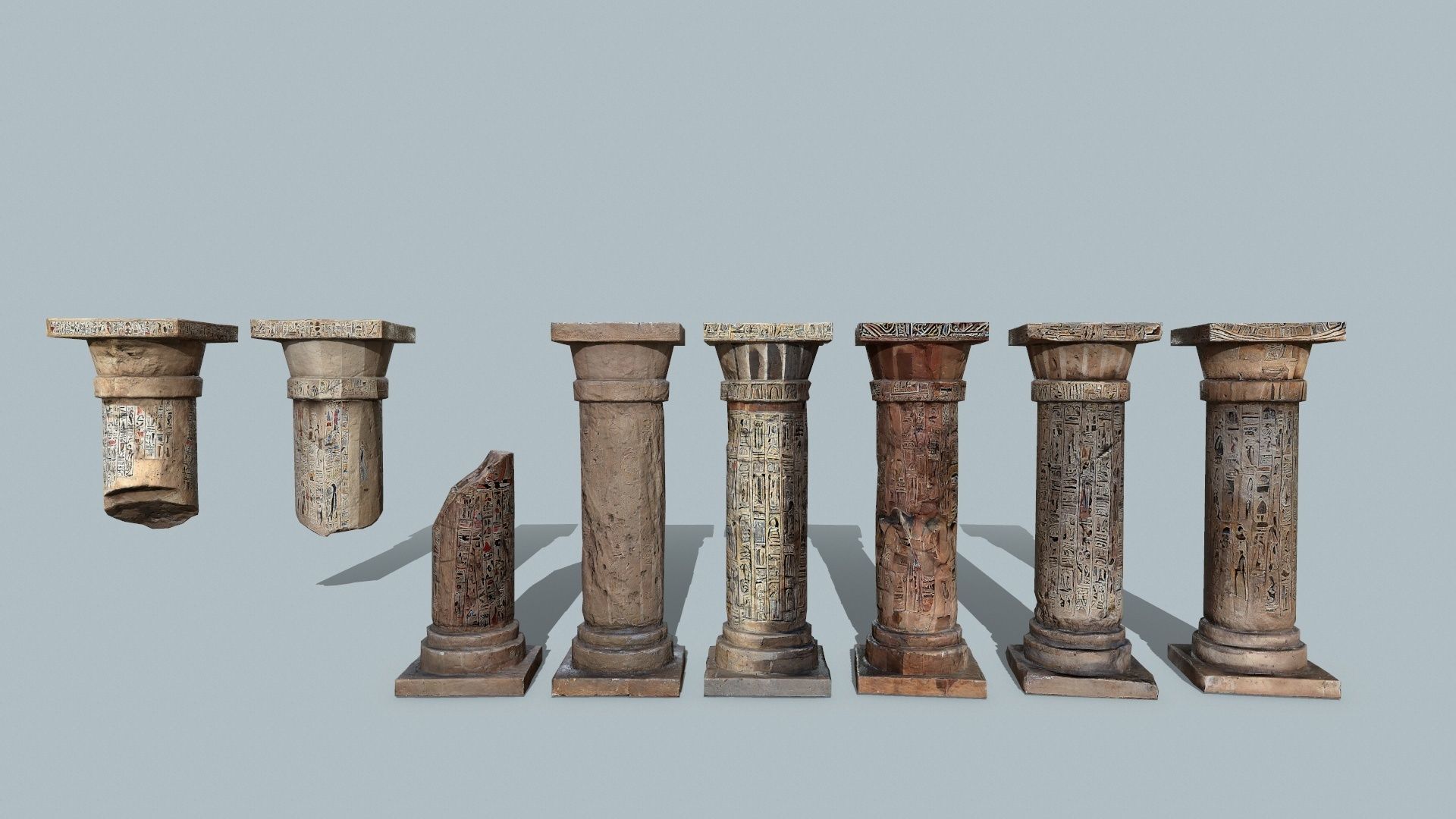 pillars of Egypt Low-poly 3D model_5