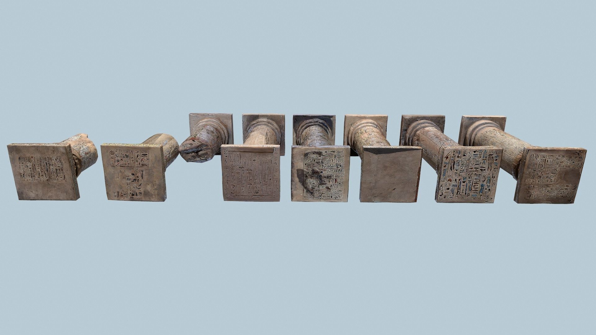 pillars of Egypt Low-poly 3D model_7