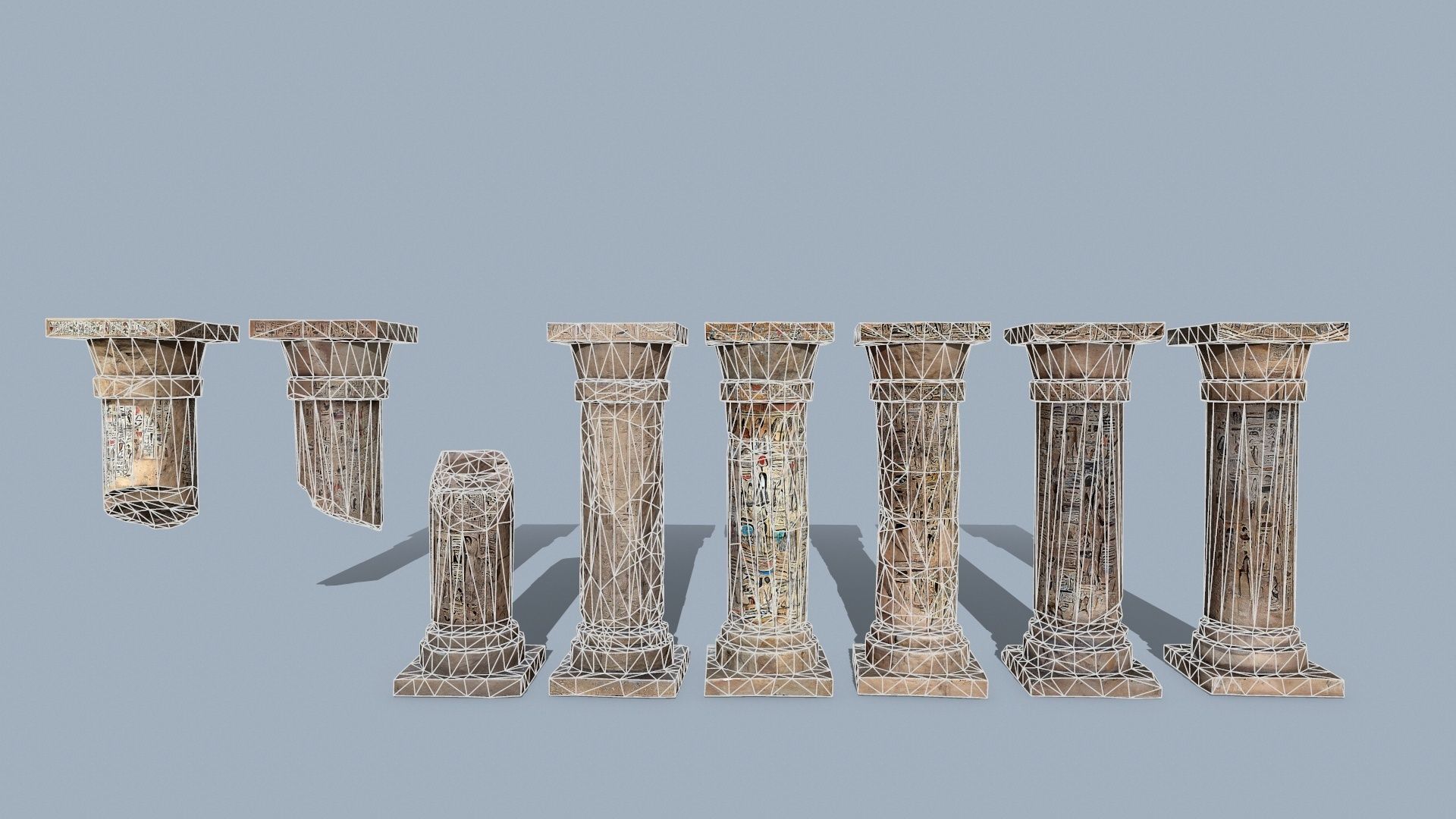 pillars of Egypt Low-poly 3D model_8