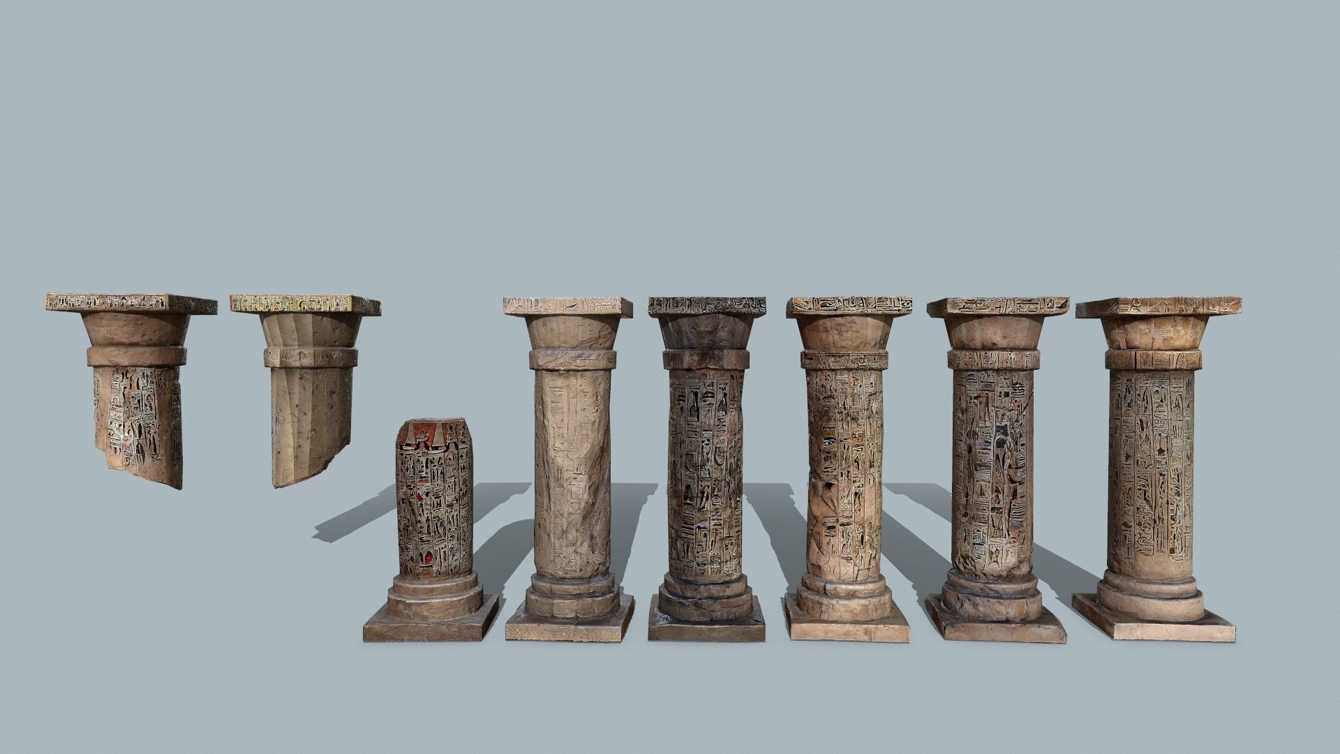 pillars of Egypt Low-poly 3D model_4