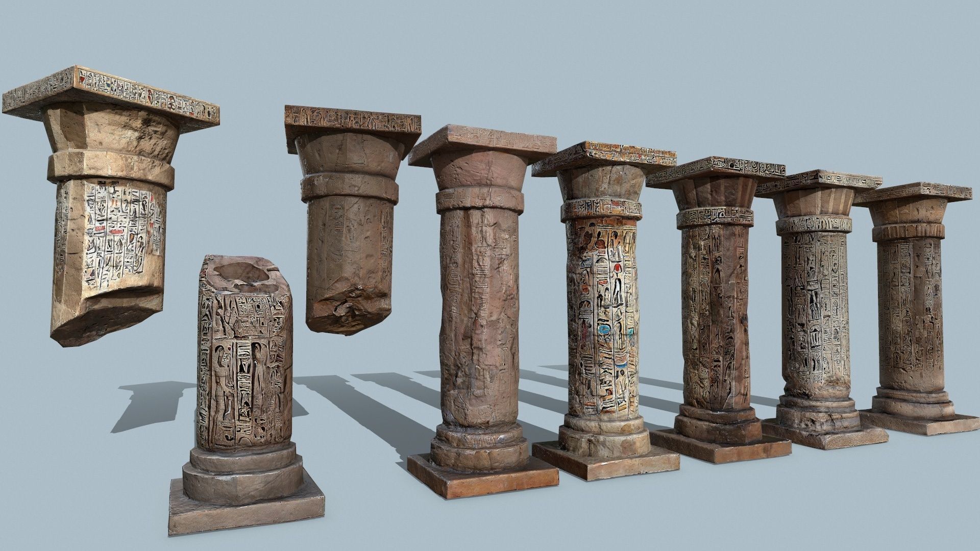 pillars of Egypt Low-poly 3D model_2