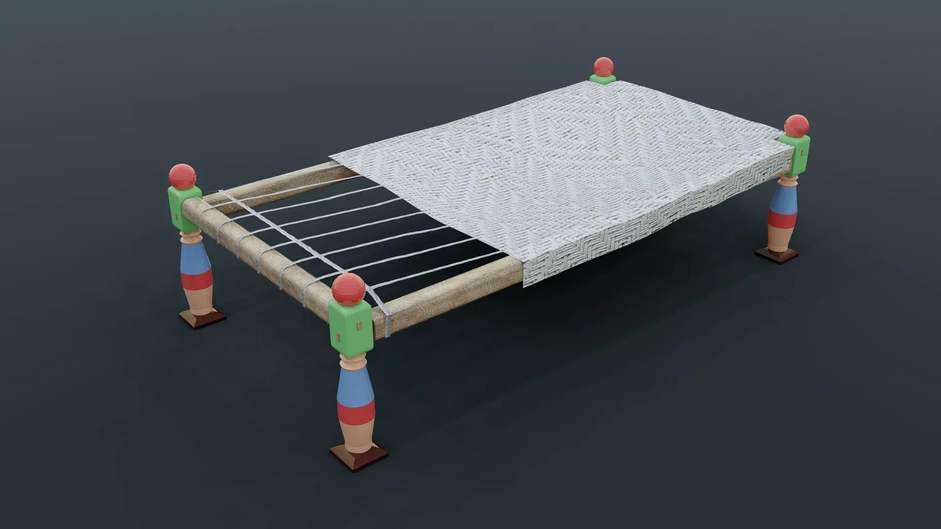 Desi BED Low-poly 3D model_0