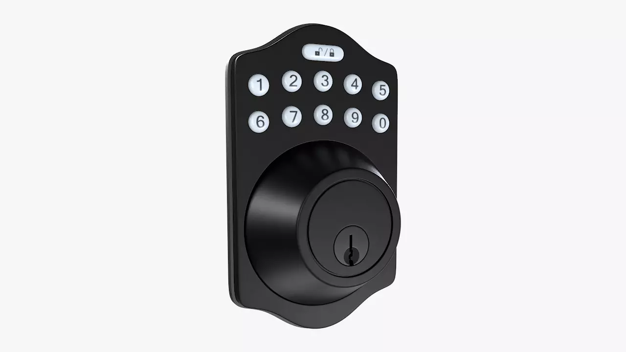 Electrical Door Lock with a Keypad A01 3D model_0