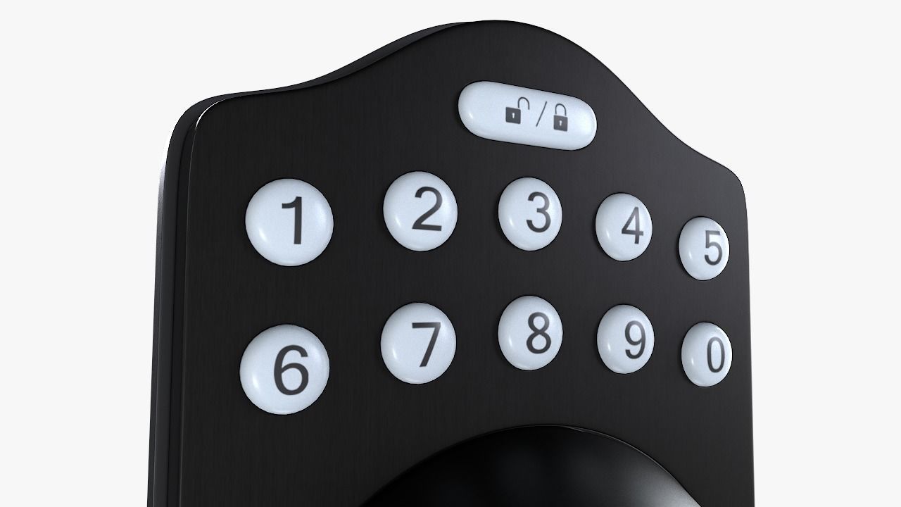 Electrical Door Lock with a Keypad A01 3D model_9