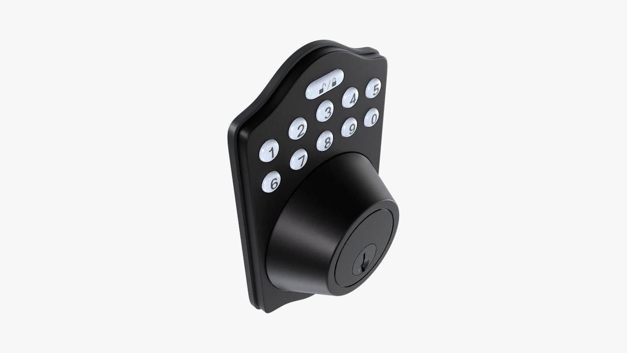 Electrical Door Lock with a Keypad A01 3D model_8