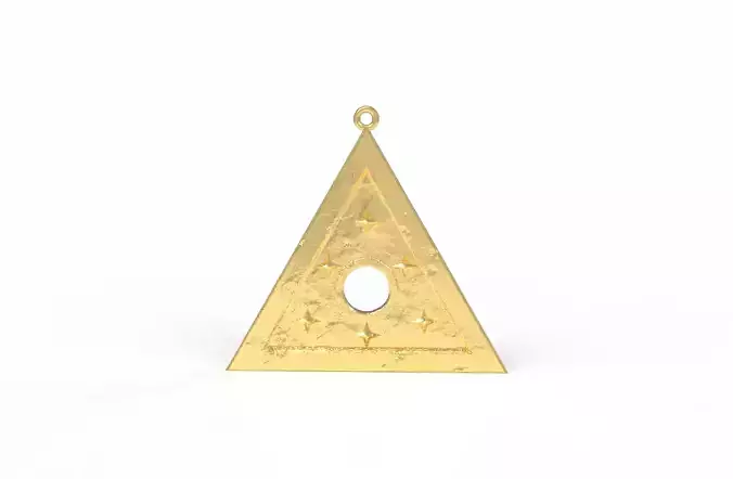 Triangle With Stars Pendant Necklace
