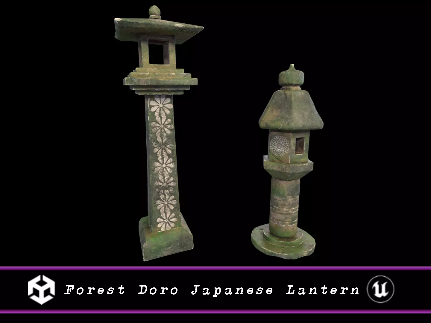 Forest Doro Japanese Lantern Low-poly 3D model