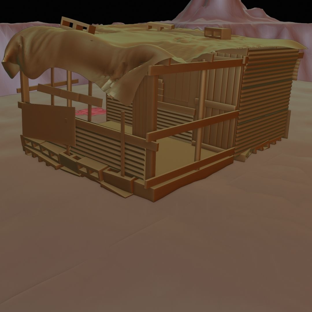 Slum Shanty community pack for projects and games  Low-poly 3D model_10