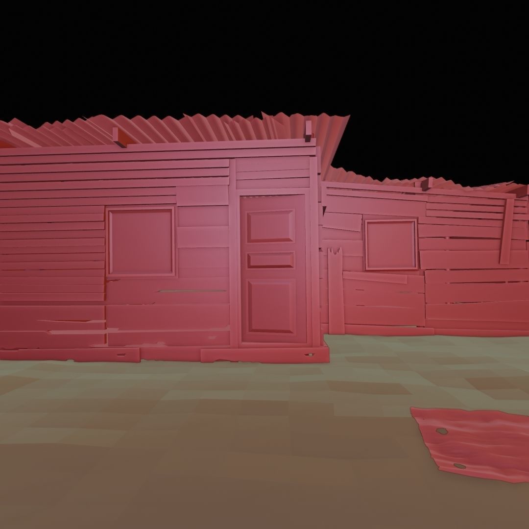 Slum Shanty community pack for projects and games  Low-poly 3D model_3