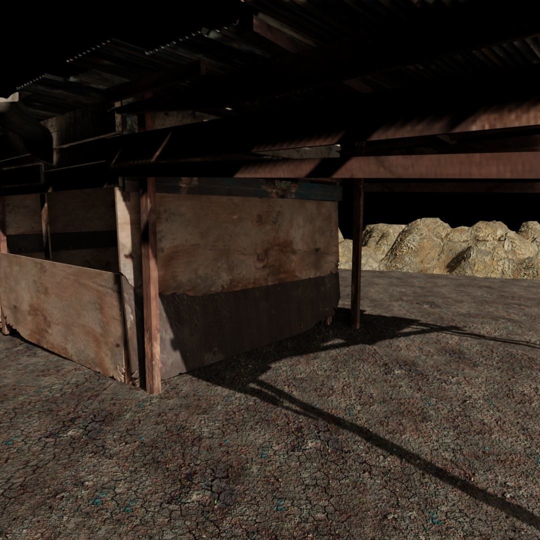 Slum Shanty community pack for projects and games  Low-poly 3D model_22