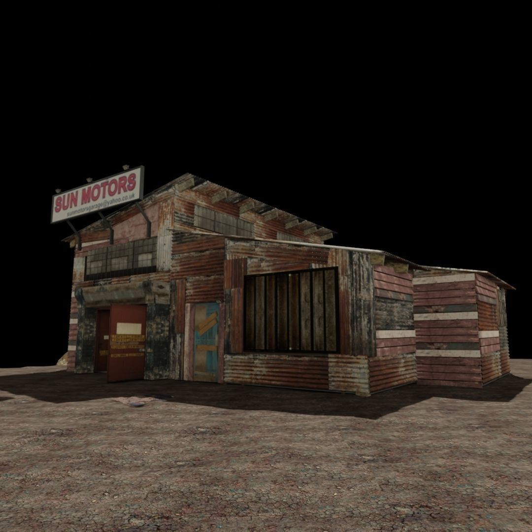 Slum Shanty community pack for projects and games  Low-poly 3D model_17