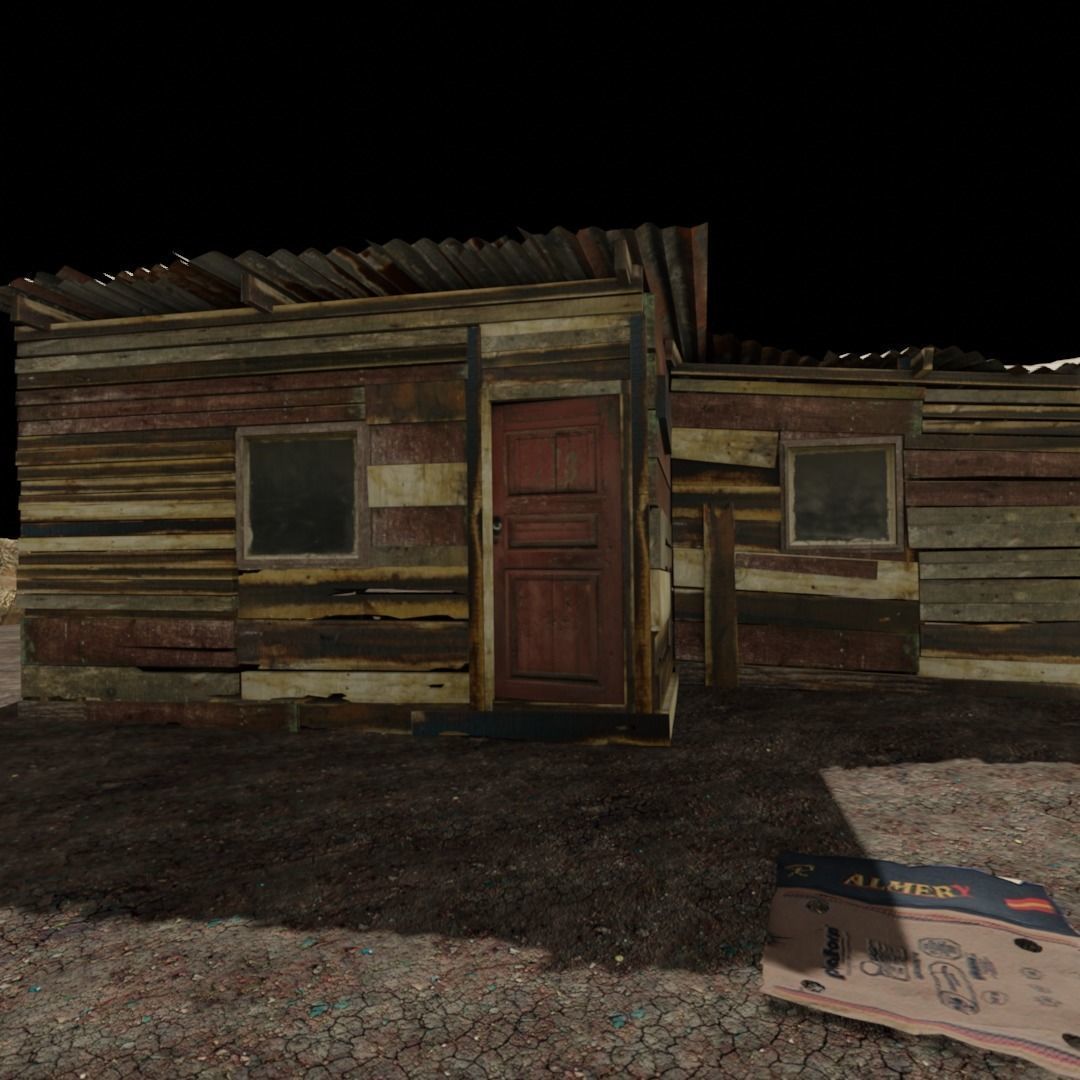 Slum Shanty community pack for projects and games  Low-poly 3D model_5