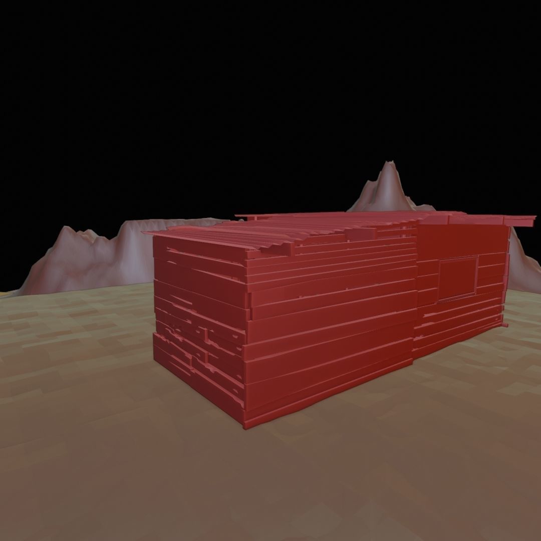 Slum Shanty community pack for projects and games  Low-poly 3D model_1