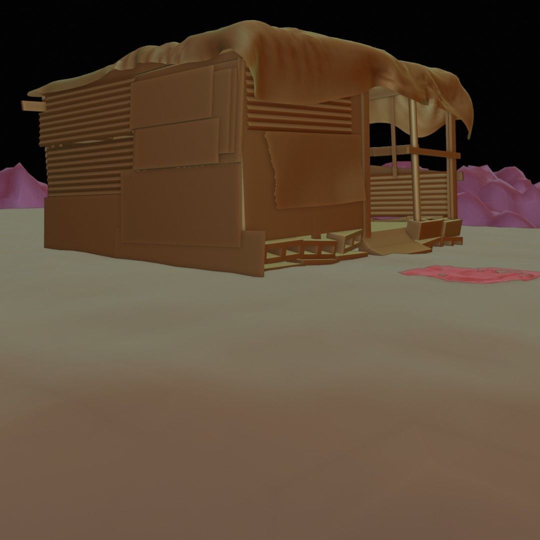 Slum Shanty community pack for projects and games  Low-poly 3D model_8