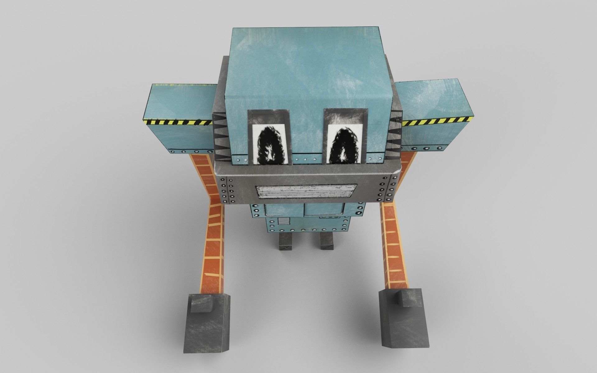 PAPER ROBOT TOY Low-poly 3D model_9