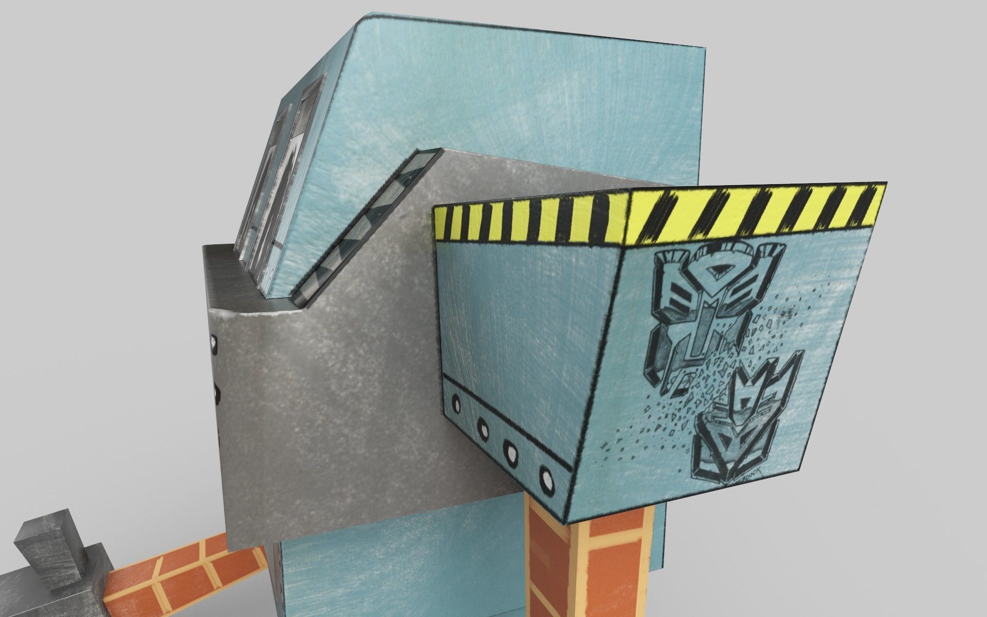 PAPER ROBOT TOY Low-poly 3D model_8