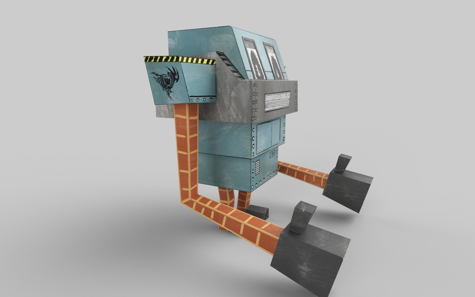 PAPER ROBOT TOY Low-poly 3D model_4